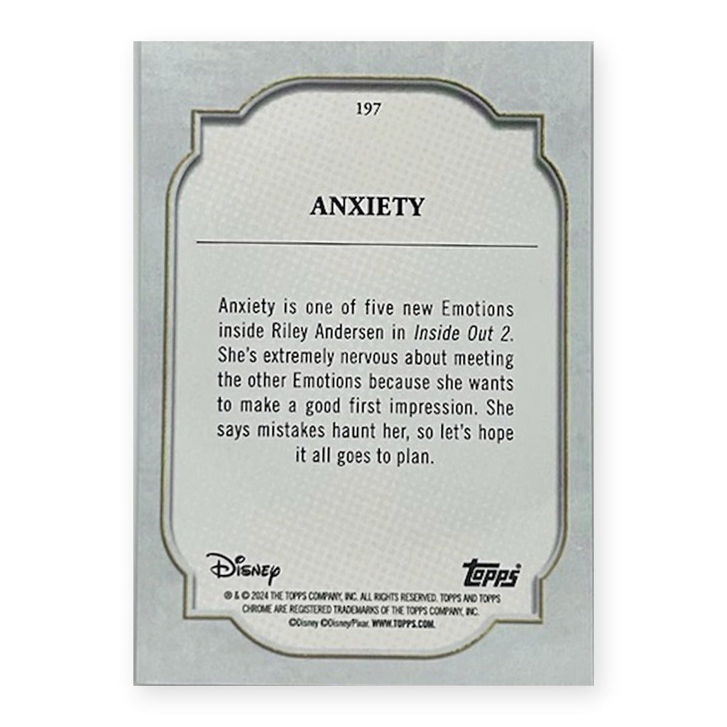 2024 Topps Chrome Disney Sapphire Anxiety #197 Debut back