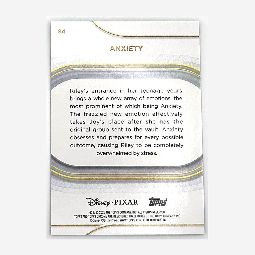 2025 Topps Chrome Sapphire Disney Anxiety #84 Green Sapphire /99 back