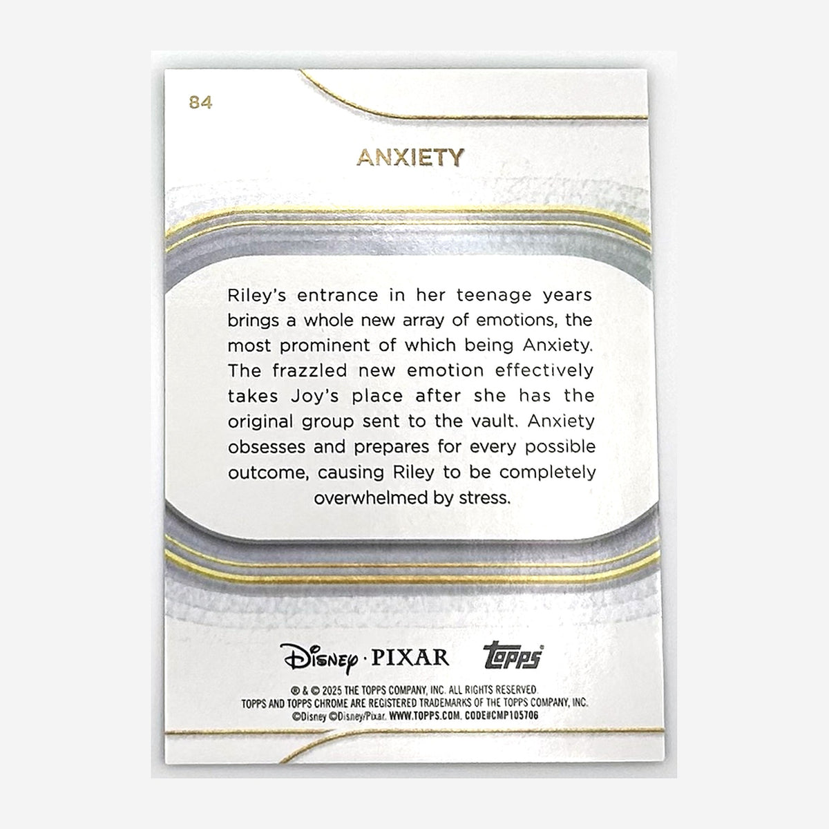 2025 Topps Chrome Sapphire Disney Anxiety #84 Green Sapphire /99 back