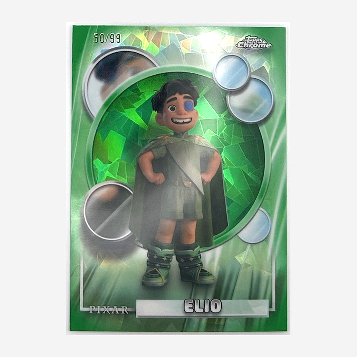 2026 Topps Chrome Sapphire Disney Elio #140 Green Sapphire /99 front