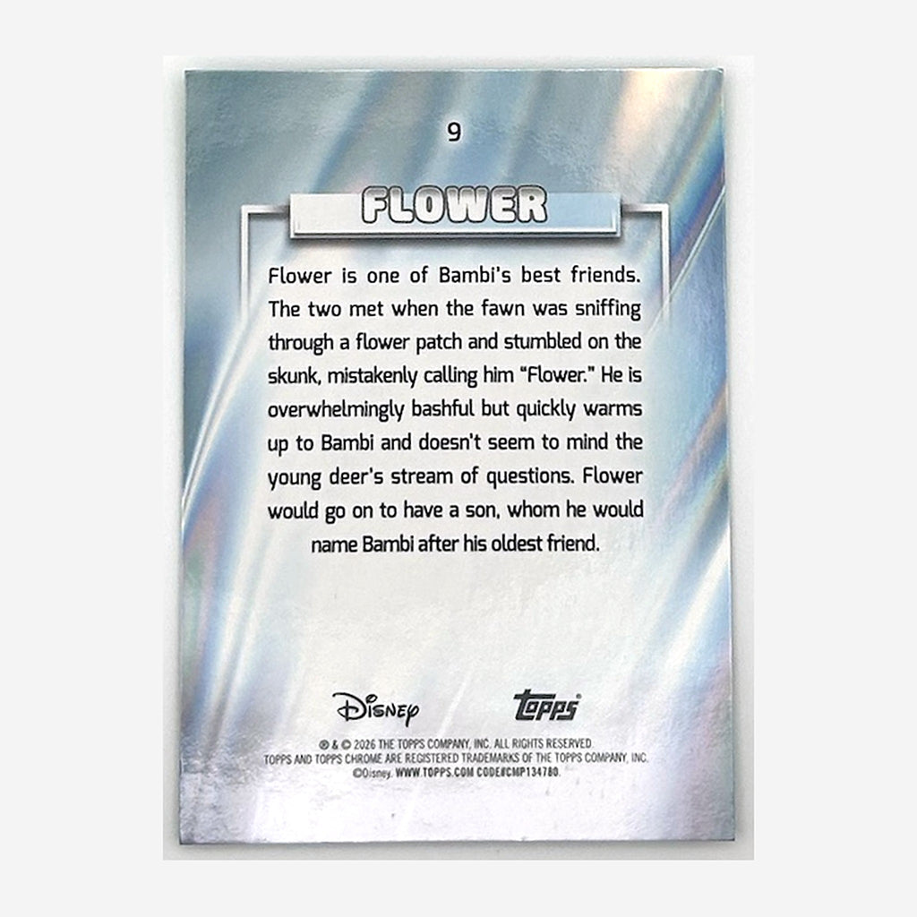 2026 Topps Chrome Sapphire Disney Flower #9 Green Sapphire /99 back