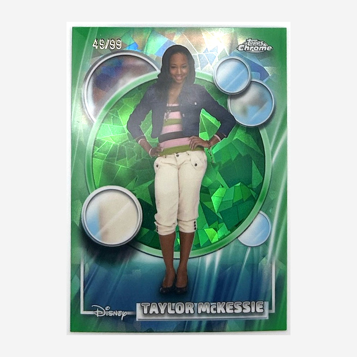 2026 Topps Chrome Sapphire Disney Taylor McKessie #187 Green Sapphire /99 front