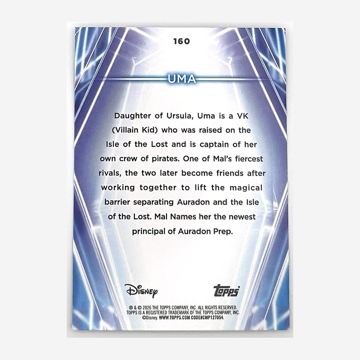 2026 Topps Disney Neon Uma #160 Orange /25 back