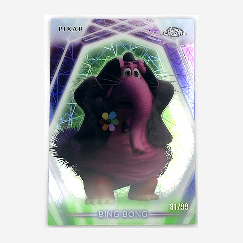 2026 Topps Disney Neon Chrome Neon-Etch Bing Bong #CNE-168 Green Lazer /99 front