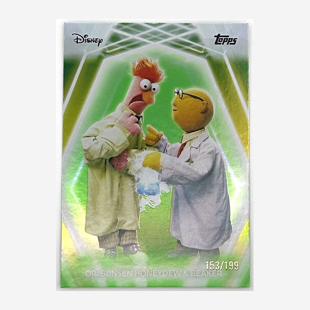 2026 Topps Disney Neon Dr. Bunsen Honeydew & Beaker #193 Green /199 front