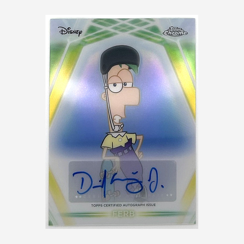 2026 Topps Disney Neon Chrome Neon-Etch Ferb (David Errigo Jr.) Autograph #CNA-DEJ front