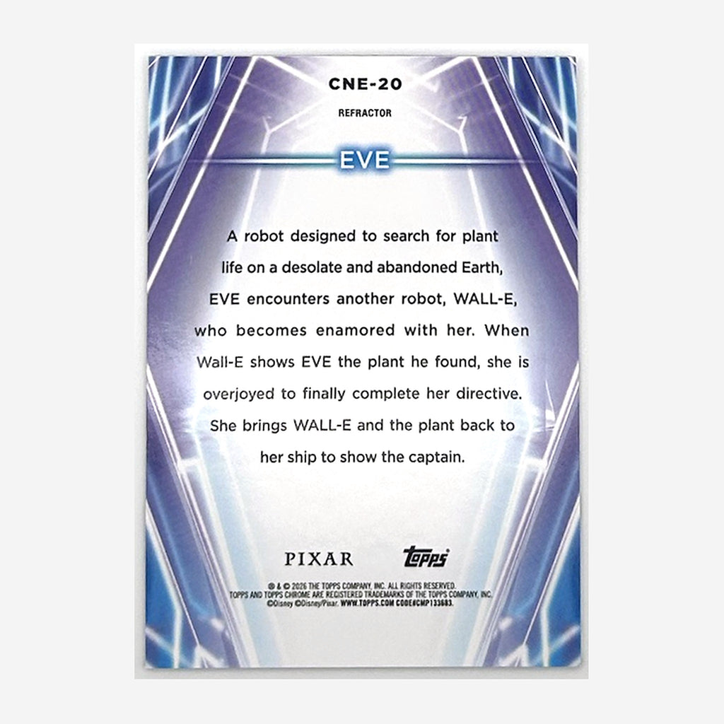2026 Topps Disney Neon Chrome Neon-Etch EVE #CNE-20 Refractor /199 back