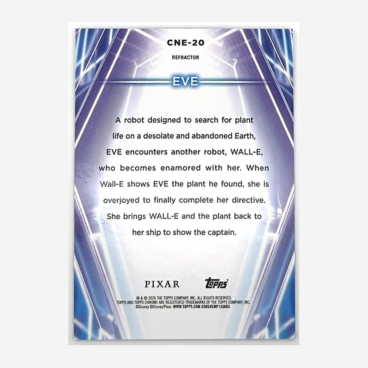 2026 Topps Disney Neon Chrome Neon-Etch EVE #CNE-20 Refractor /199 back