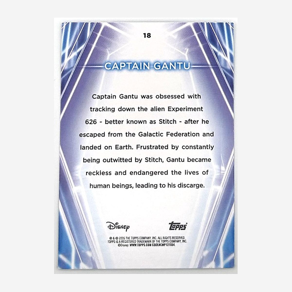 2026 Topps Disney Neon Captain Gantu #18 Green /199 back