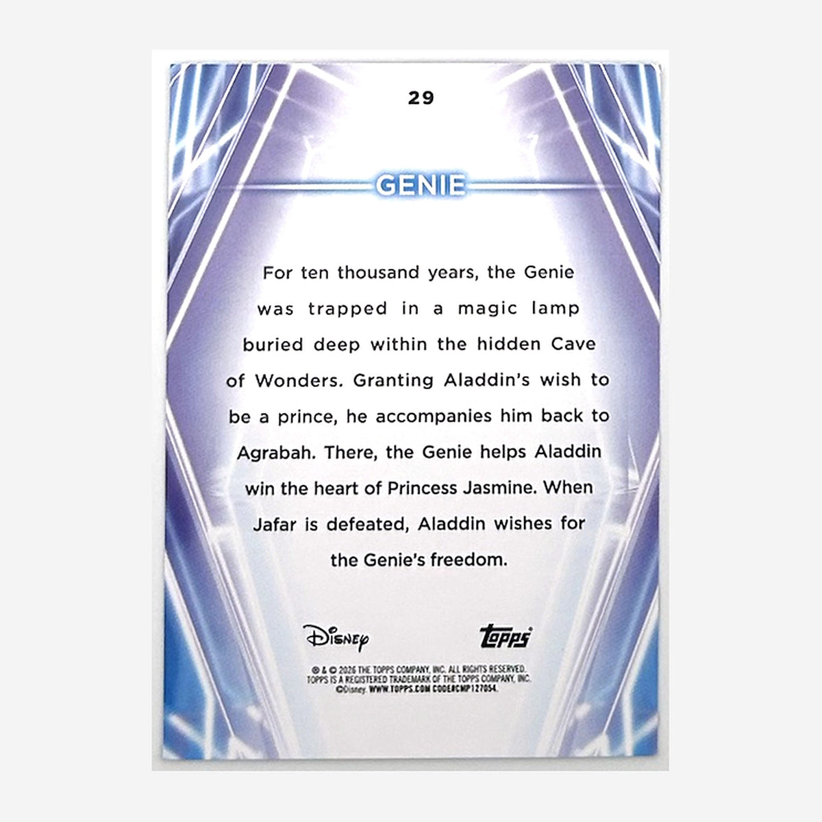 2026 Topps Disney Neon Genie #29 Pink/Green/Blue /150 back