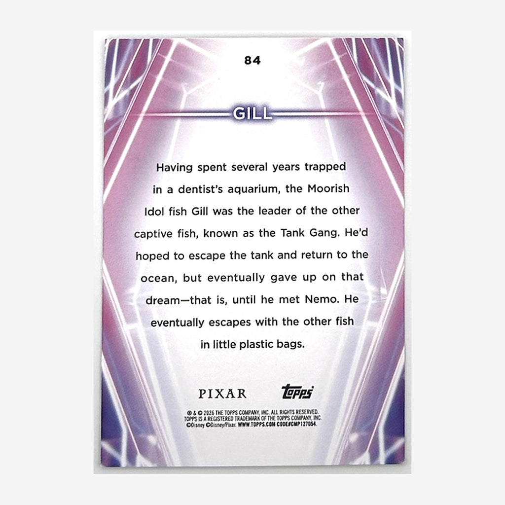 2026 Topps Disney Neon Gill #84 Pink/Green/Blue /150 back
