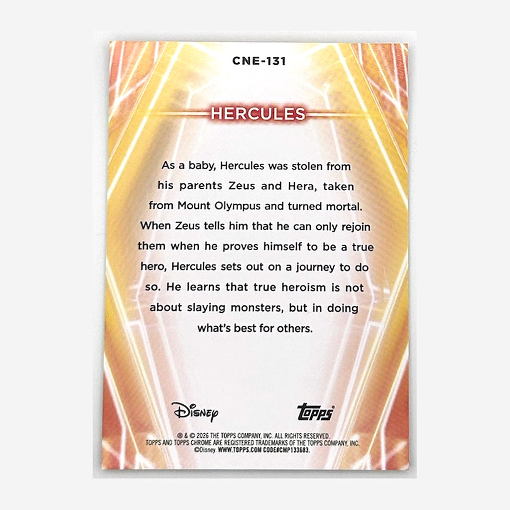 2026 Topps Disney Neon Chrome Neon-Etch Hercules #CNE-131 Green Lazer /99 back