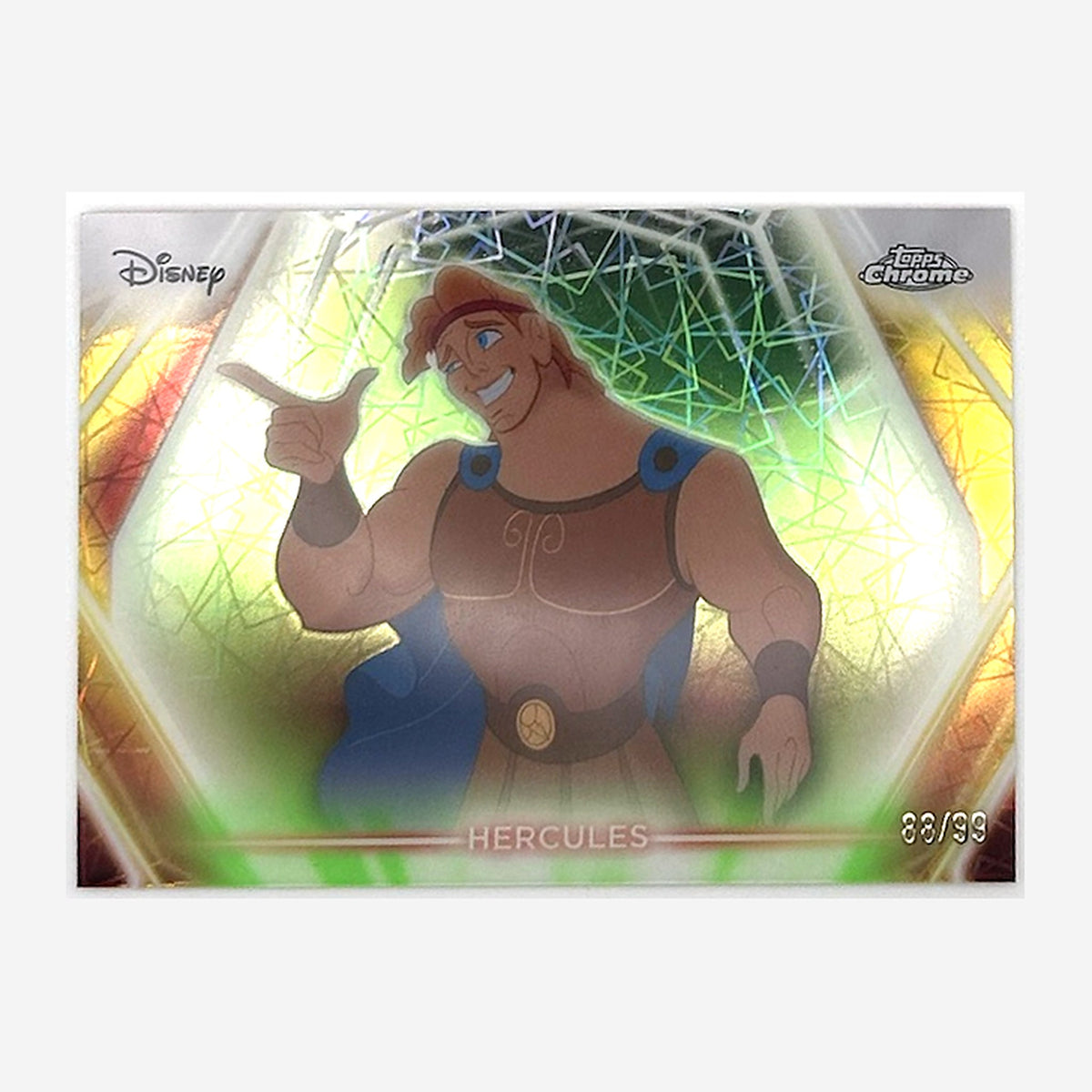 2026 Topps Disney Neon Chrome Neon-Etch Hercules #CNE-131 Green Lazer /99 front