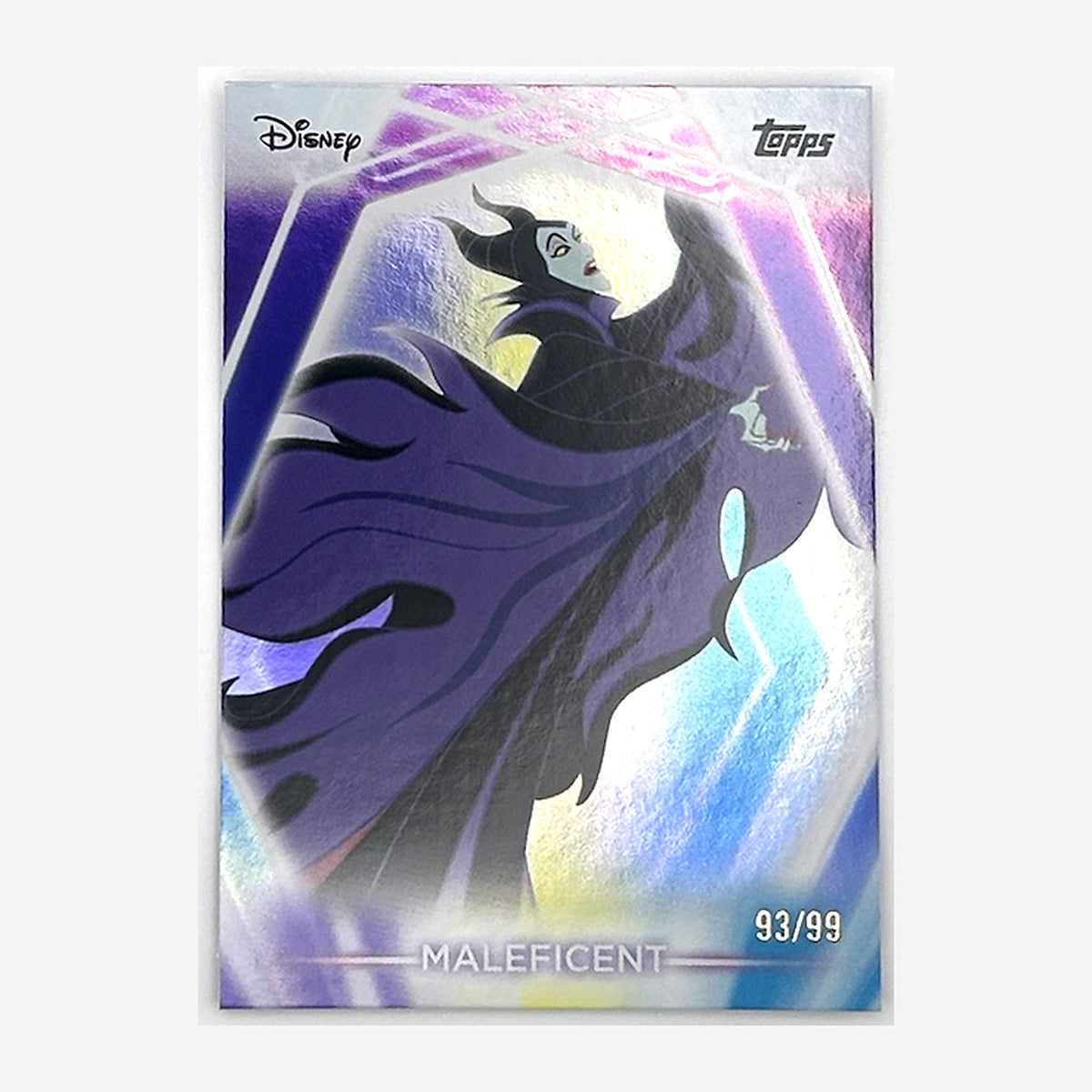 2026 Topps Disney Neon Maleficent #100 Purple/Yellow/Blue /99 front
