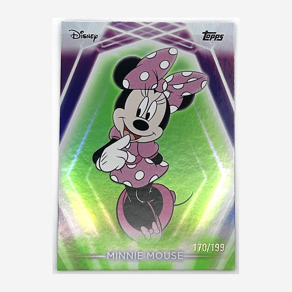 2026 Topps Disney Neon Minnie Mouse #199 Green /199 front