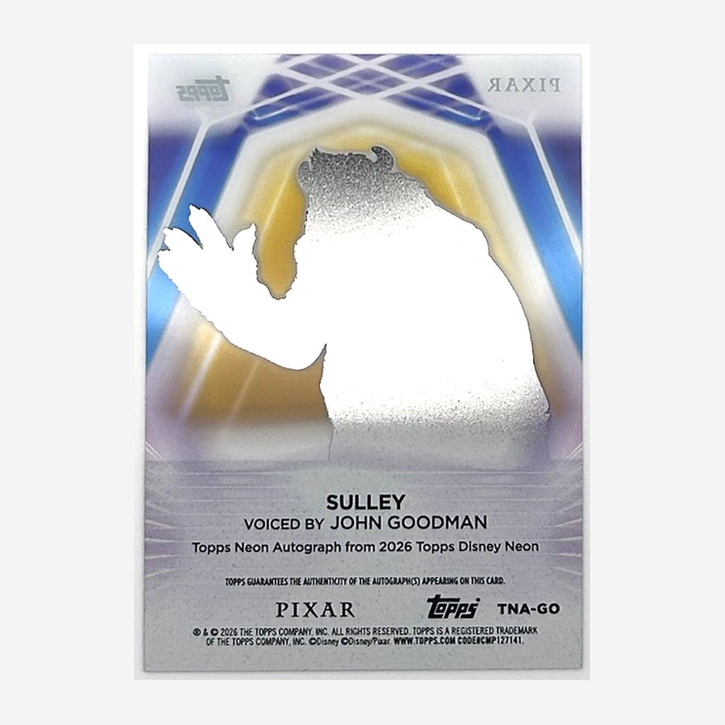 2026 Topps Disney Neon Sulley (John Goodman) Autograph #TNA-GO Gold /50 back