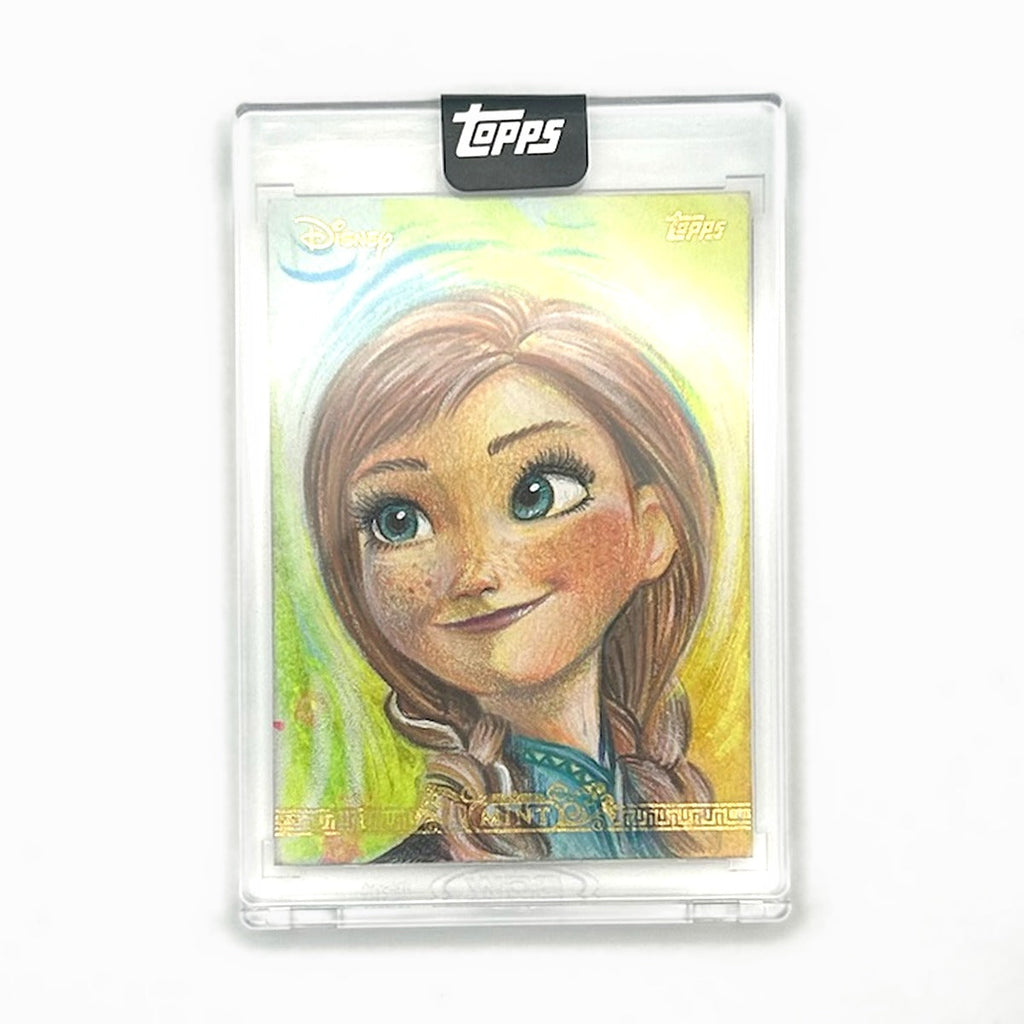 2026 Topps Mint Disney Anna Frozen 1/1 sketch card by Greg Treize front