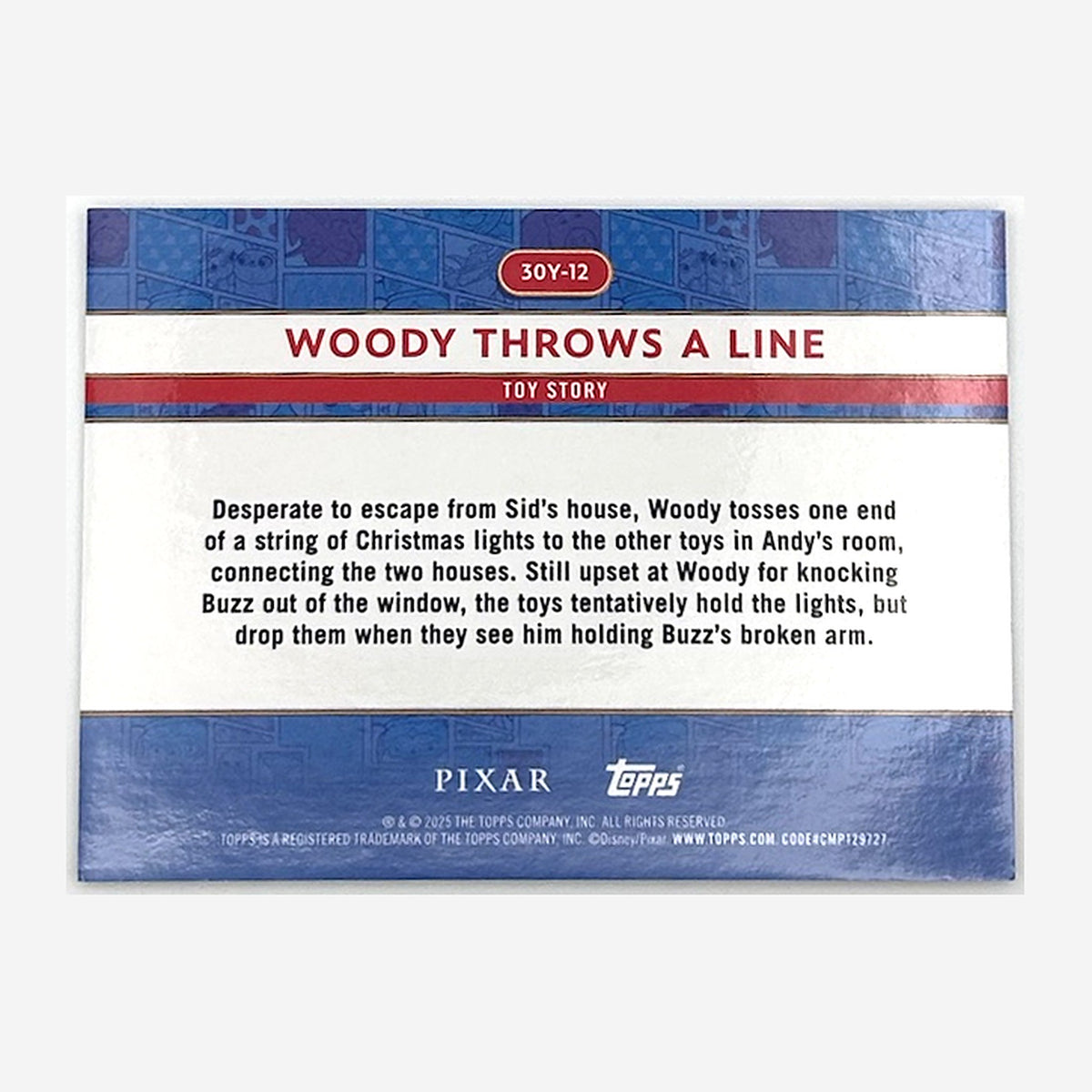 2025 Topps Toy Story 30 Years & Beyond Woody Throws a Line #30Y-12 /30 back