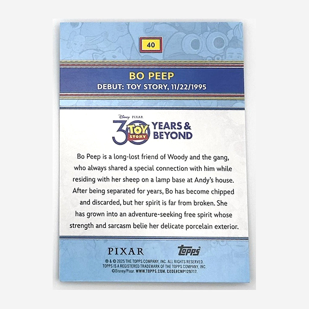 2025 Topps Toy Story 30 Years & Beyond Bo Peep #40 Blue Foil /150 back