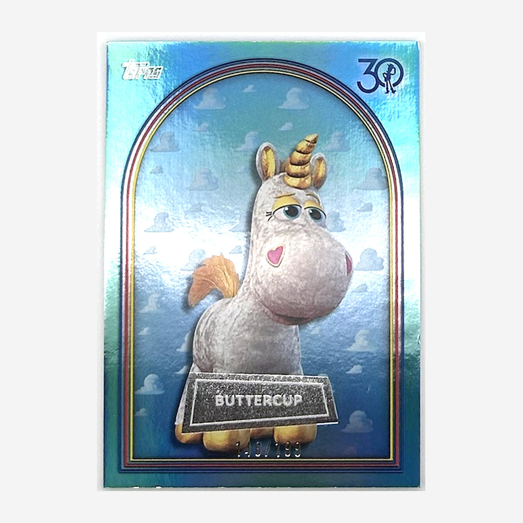 2025 Topps Toy Story 30 Years & Beyond Buttercup #71 Aqua Foil /199 front