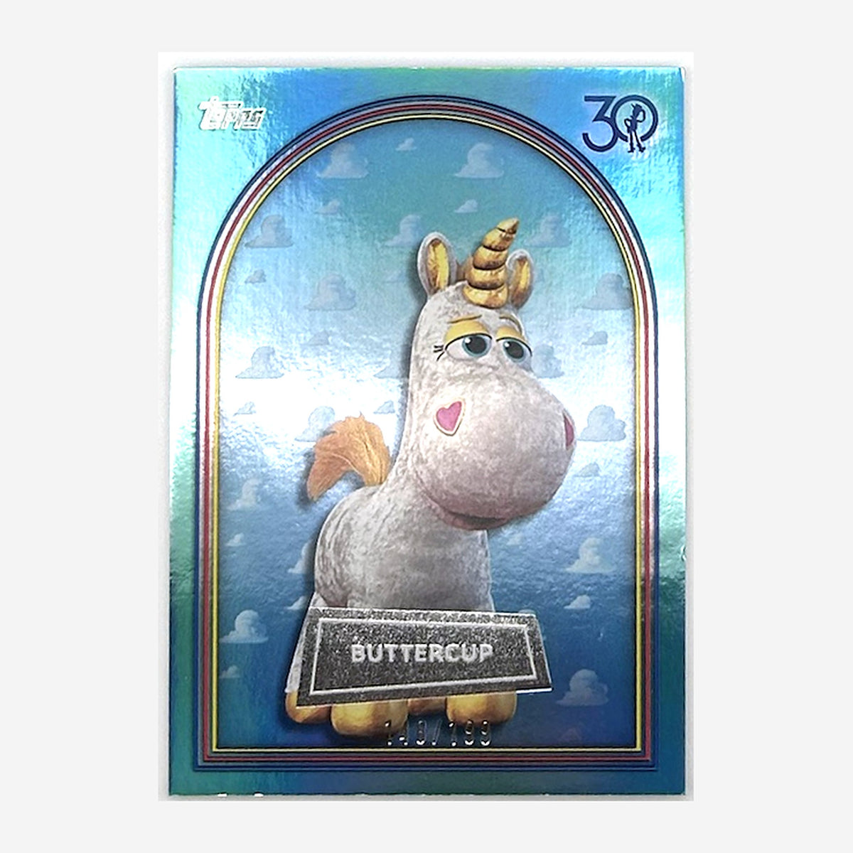 2025 Topps Toy Story 30 Years & Beyond Buttercup #71 Aqua Foil /199 front