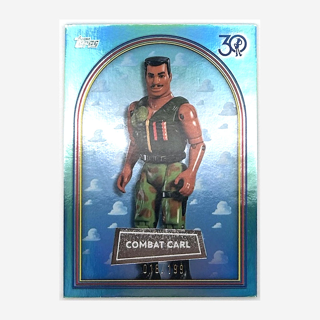 2025 Topps Toy Story 30 Years & Beyond Combat Carl #86 Aqua Foil /199 front