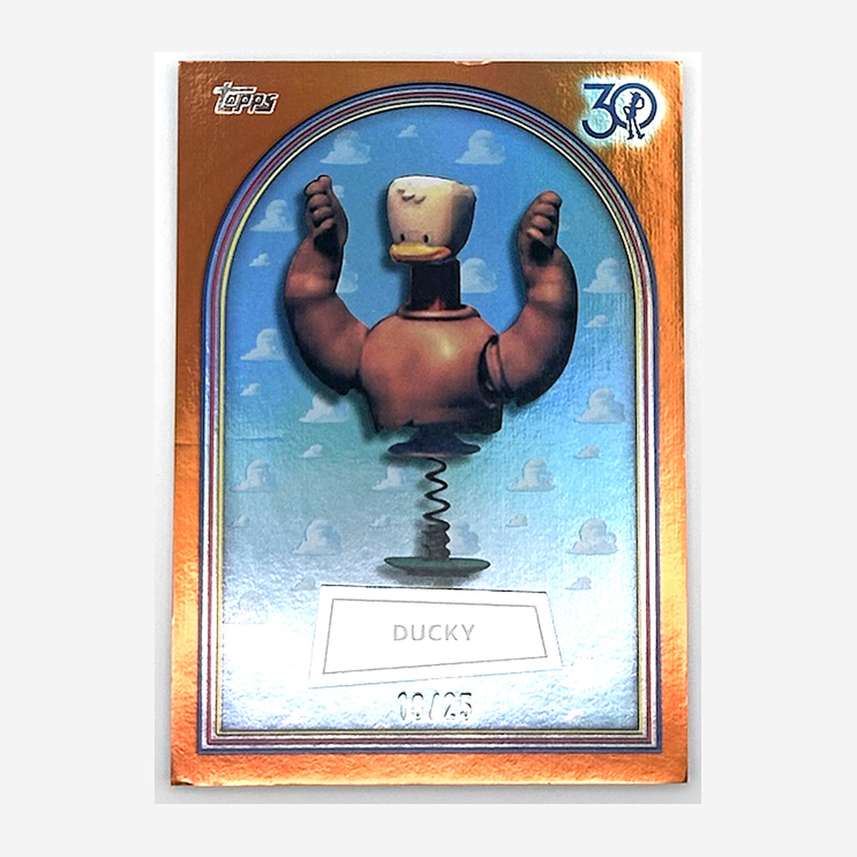 2025 Topps Toy Story 30 Years & Beyond Ducky #32 Orange Foil /25 front