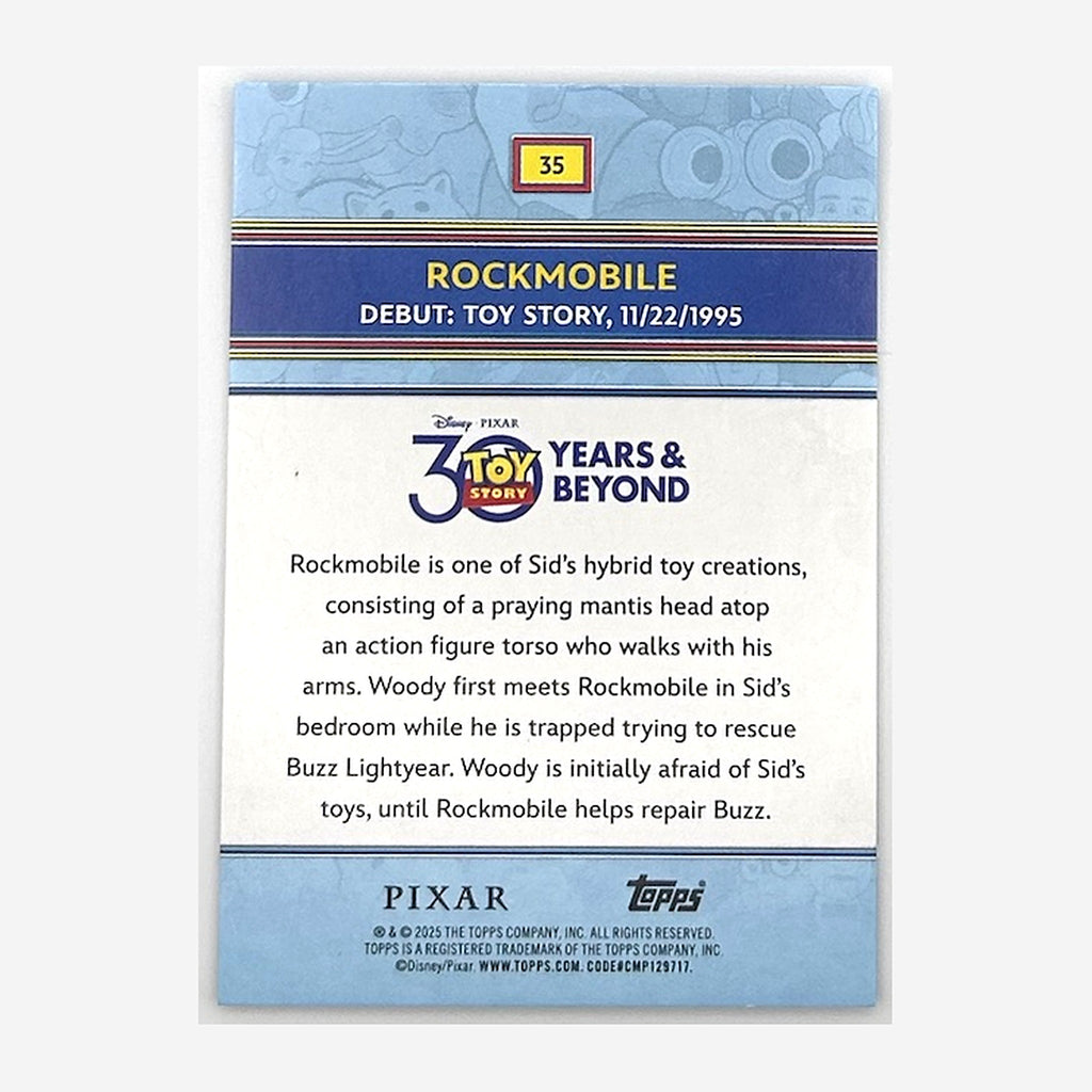 2025 Topps Toy Story 30 Years & Beyond Rockmobile #35 Blue Foil /150 back