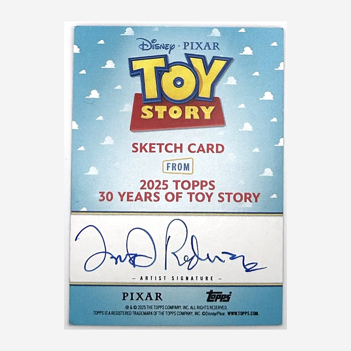 2025 Topps Toy Story 30 Years & Beyond Trixie Sketch Card 1/1 by Jason D. Rodriguez back
