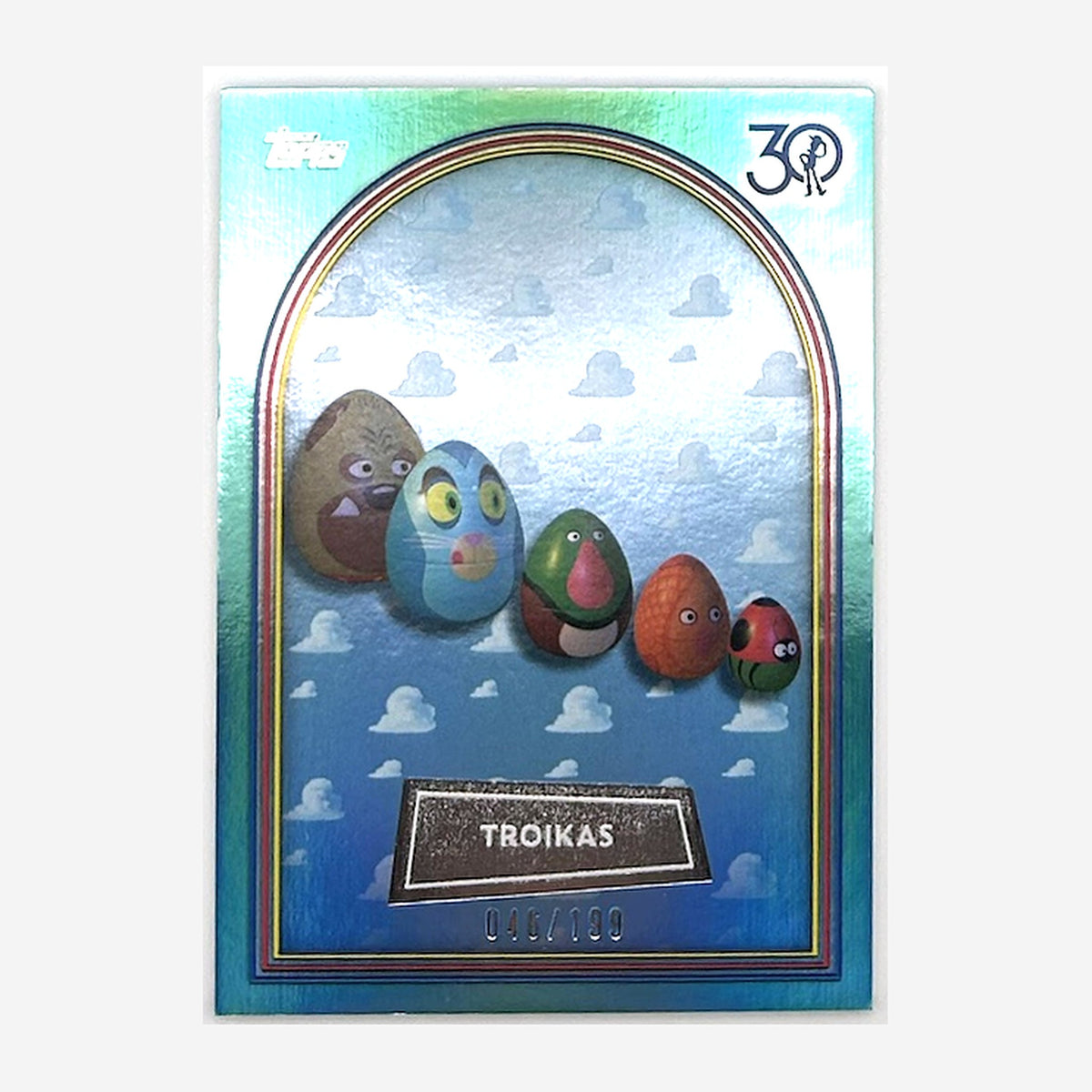 2025 Topps Toy Story 30 Years & Beyond Troikas #18 Aqua Foil /199 front