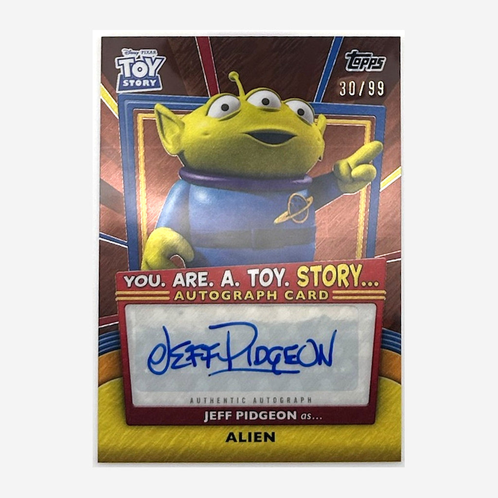 2025 Topps Toy Story 30 Years & Beyond Alien (Jeff Pidgeon) Autograph #YRT-JP /99 front